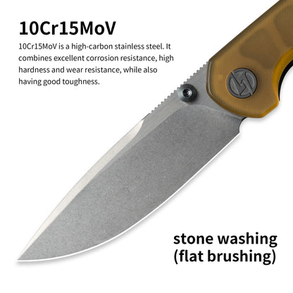 Olitans Lemon Shark G071 - 3.27" 10Cr15Mov Stonewashed Blade, PEI Handle