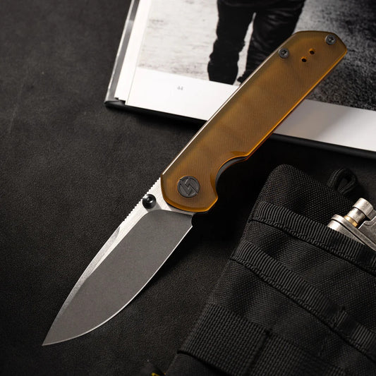 Olitans Lemon Shark G071 - 3.27" 10Cr15Mov Stonewashed Blade, PEI Handle