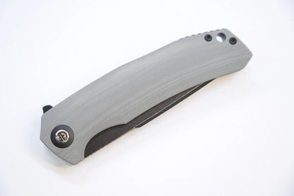 North Mountain Blade Harpoon G10 - 3.8" 14C28N Blackwashed Harpoon Blade, Grey G10 Handle