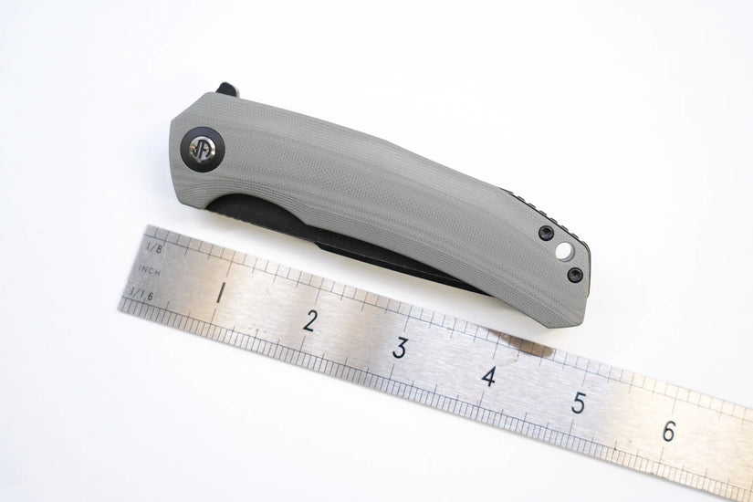 North Mountain Blade Harpoon G10 - 3.8" 14C28N Blackwashed Harpoon Blade, Grey G10 Handle