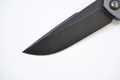 North Mountain Blade Harpoon G10 - 3.8" 14C28N Blackwashed Harpoon Blade, Grey G10 Handle