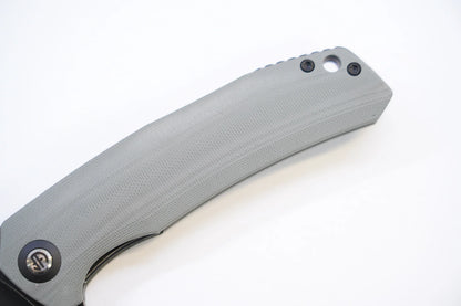North Mountain Blade Harpoon G10 - 3.8" 14C28N Blackwashed Harpoon Blade, Grey G10 Handle