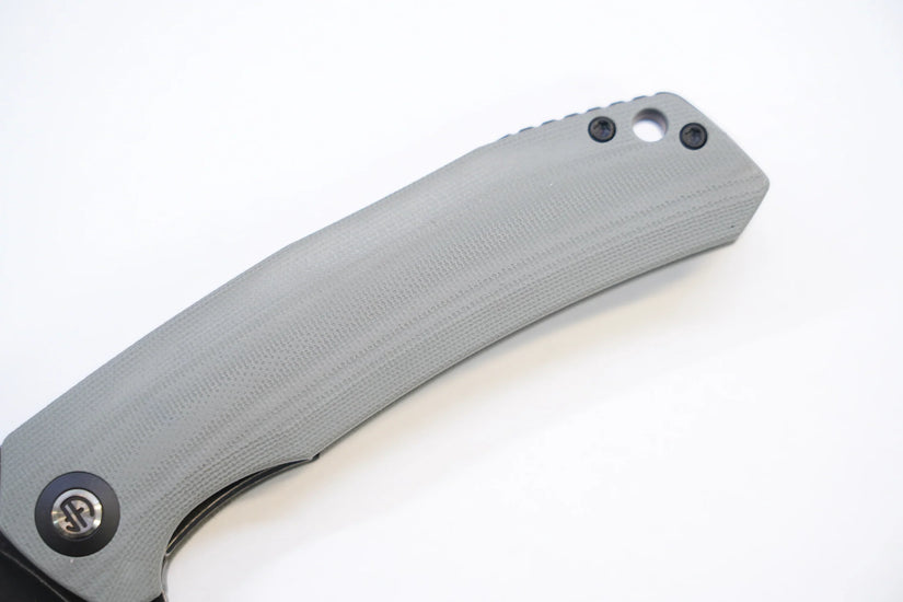 North Mountain Blade Harpoon G10 - 3.8" 14C28N Blackwashed Harpoon Blade, Grey G10 Handle