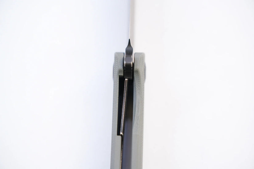 North Mountain Blade Harpoon G10 - 3.8" 14C28N Blackwashed Harpoon Blade, Grey G10 Handle