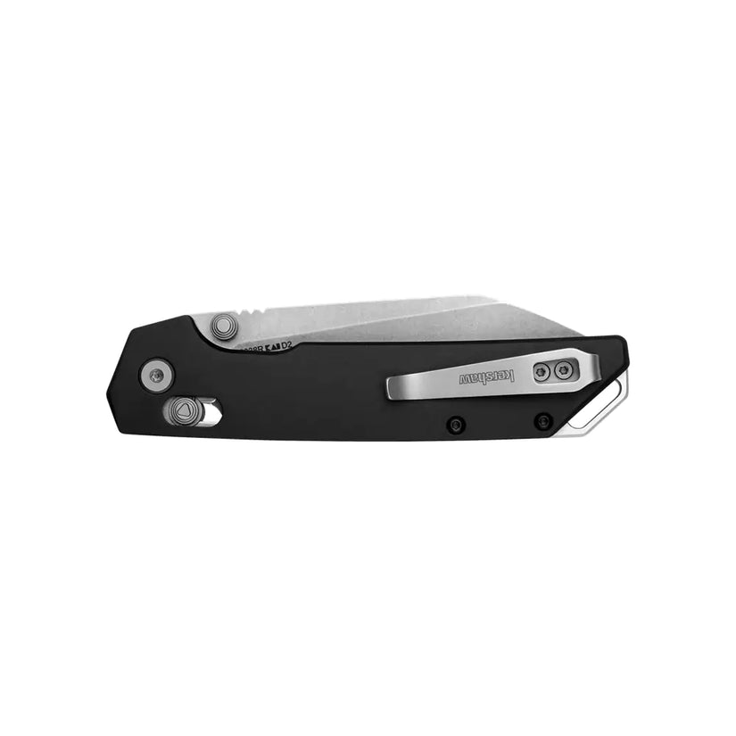 Kershaw Iridium Reverse Tanto - 3.4" D2 Stonewashed Reverse Tanto Blade, Black Aluminium Handles - 2038R