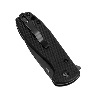 Kizer Amicus - 2.95" 9Cr18MoV Black Drop Point Blade, Black G10 Handle - L3002A1
