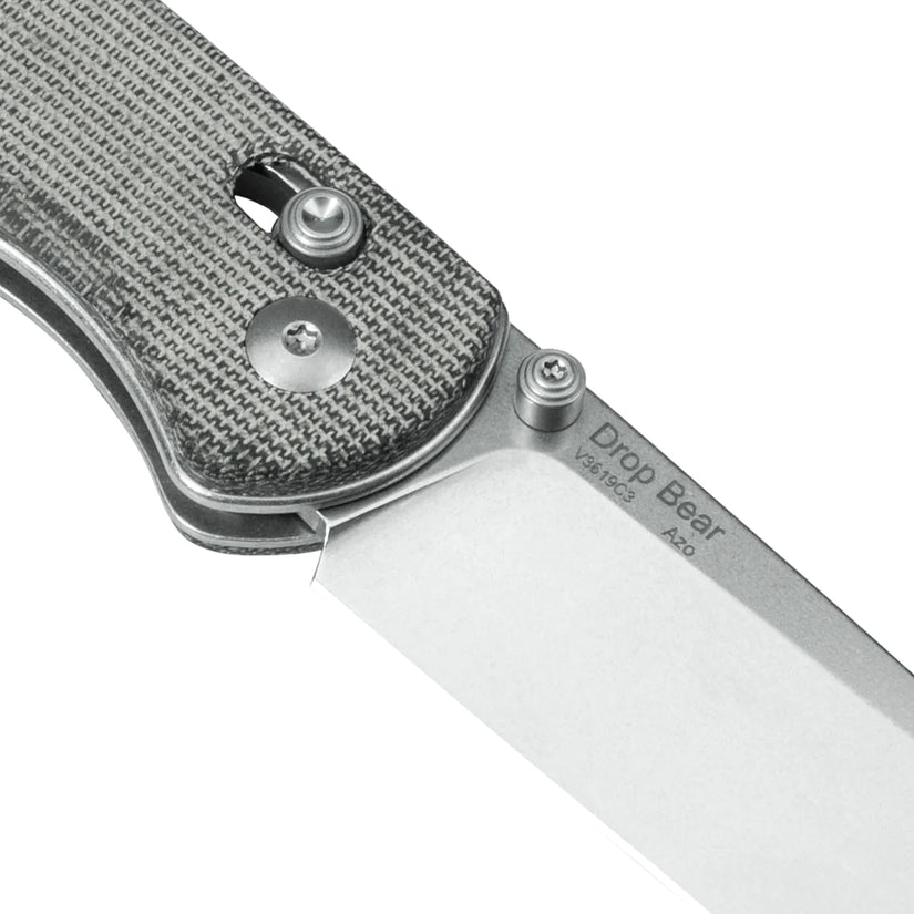 Kizer Drop Bear - 2.99" 154CM Stonewashed Blade, Grey Micarta Handle - V3619C3