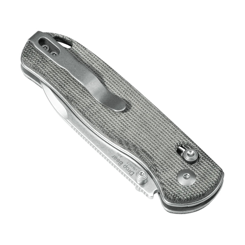 Kizer Drop Bear - 2.99" 154CM Stonewashed Blade, Grey Micarta Handle - V3619C3