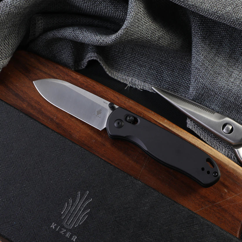 Kizer Drop Bear Gunmetal - 2.97" 154CM Satin Blade, Gunmetal Aluminium Handle - V3619C1