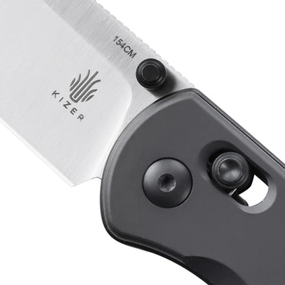 Kizer Drop Bear Gunmetal - 2.97" 154CM Satin Blade, Gunmetal Aluminium Handle - V3619C1
