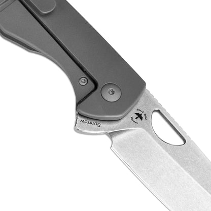 Kizer Sparrow Titanium - 3.27" S35VN Stonewashed Blade, Titanium Handle - Ki3628A1