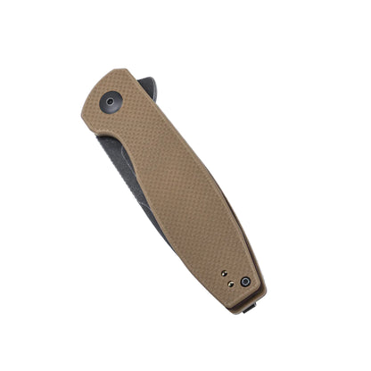 Kizer The Swedge - 3.43" 9Cr18MoV Black Stonewashed Blade, Brown G10 Handle - L4001A1