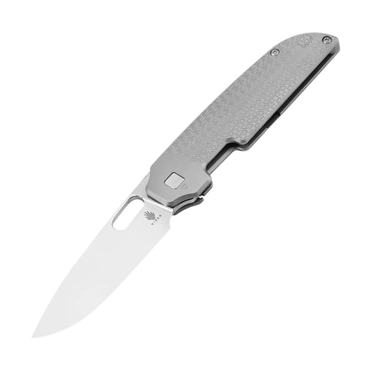 Kizer Varatas - 3.27" S35VN Stonewashed Blade, Titanium Handle - Ki3637A1