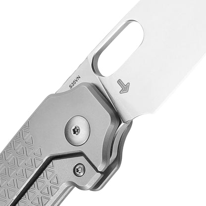 Kizer Varatas - 3.27" S35VN Stonewashed Blade, Titanium Handle - Ki3637A1