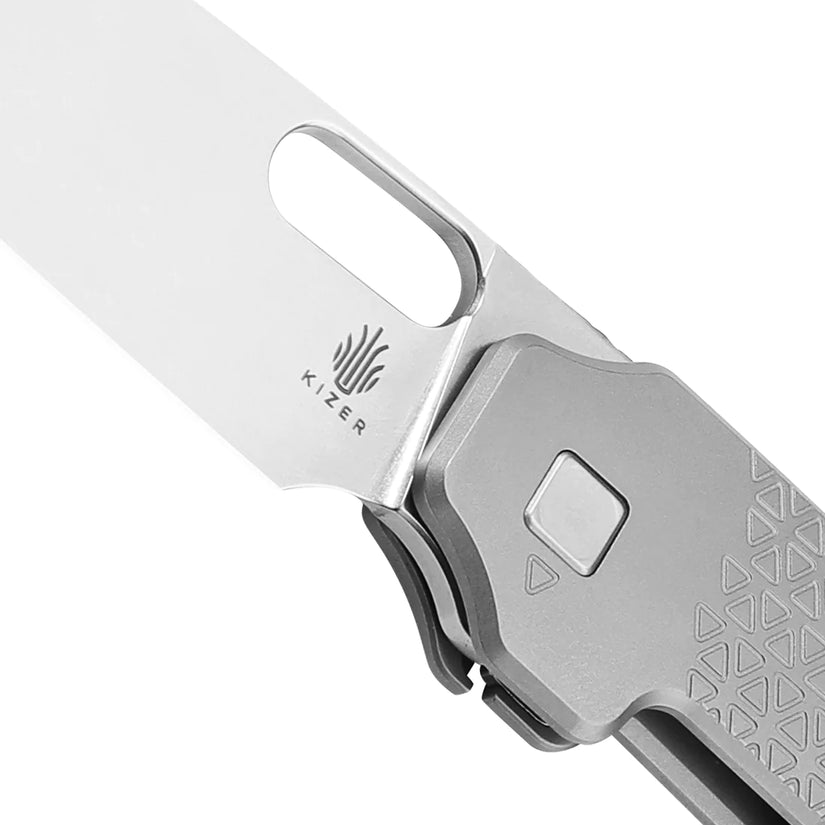 Kizer Varatas - 3.27" S35VN Stonewashed Blade, Titanium Handle - Ki3637A1