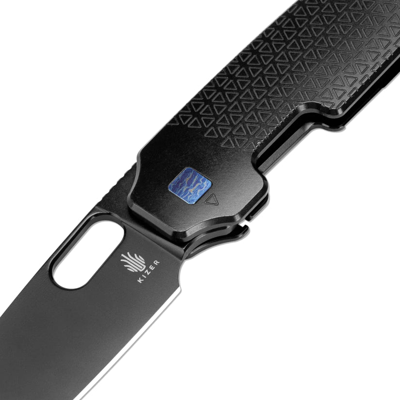 Kizer Varatas Black - 3.27" S35VN Black Blade, Black Titanium Handle - Ki3637A2