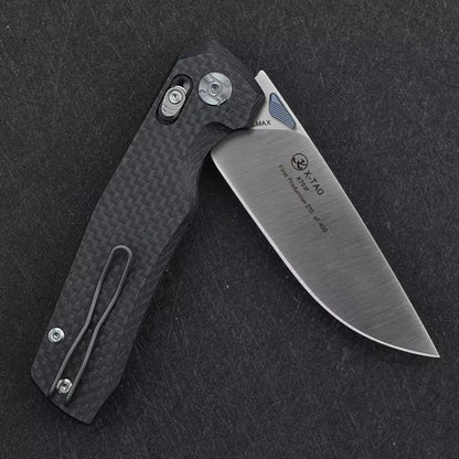 Kunwu Knives X-TAO CF - Elmax Blade, XT Bar Lock, Carbon Fibre Handles - X703F