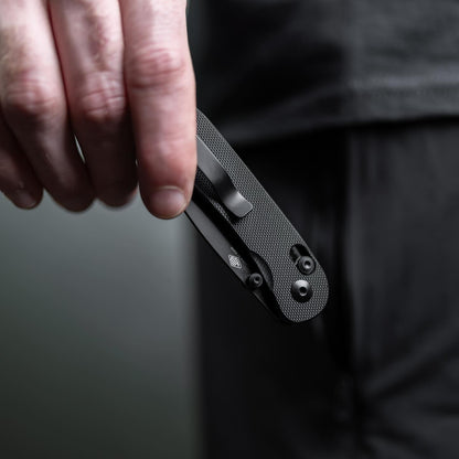 Knafs Lander 3 - 2.75" S35VN Black Blade, Black G-10 Handles, Clutch Lock