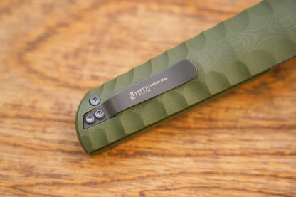 North Mountain Blade Kick Stop Chop Plus - 4" SLD-Magic Steel San Mai Tanto Blade, Green G10 Handle