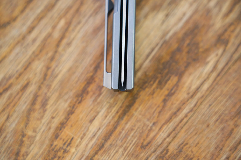 North Mountain Blade Chop Kick Stop Ti - 3.5" M390 Tanto Blade, Titanium Handle