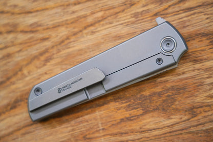 North Mountain Blade Chop Kick Stop Ti - 3.5" M390 Tanto Blade, Titanium Handle