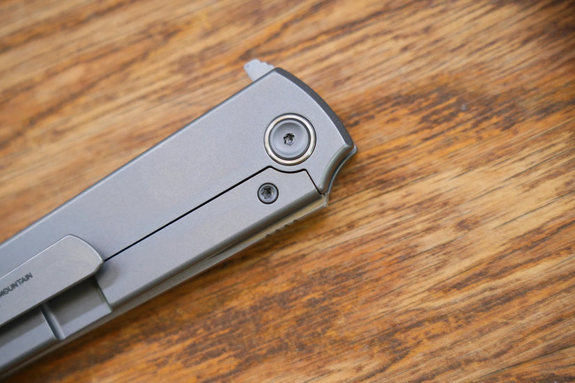 North Mountain Blade Chop Kick Stop Ti - 3.5" M390 Tanto Blade, Titanium Handle