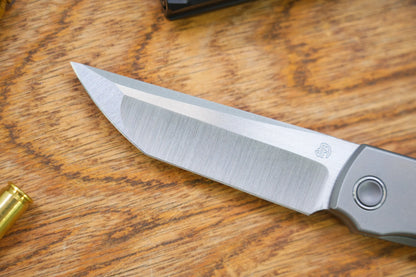 North Mountain Blade Chop Kick Stop Ti - 3.5" M390 Tanto Blade, Titanium Handle