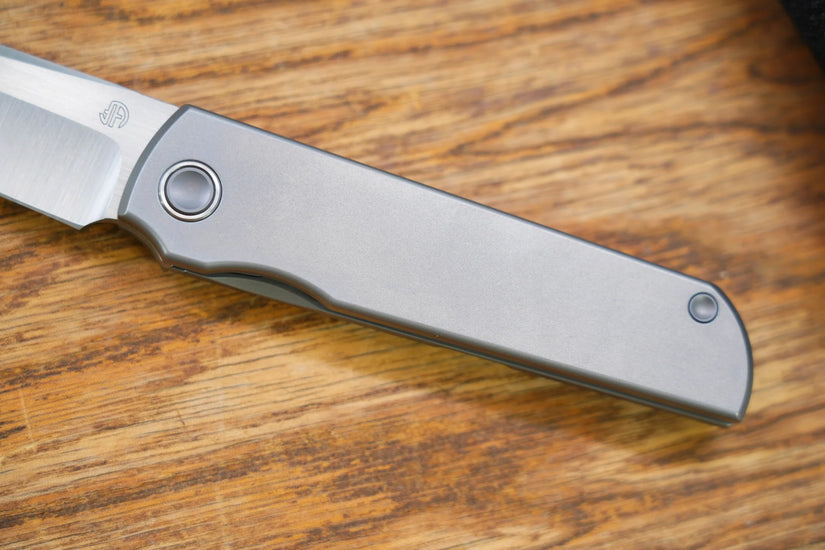 North Mountain Blade Chop Kick Stop Ti - 3.5" M390 Tanto Blade, Titanium Handle