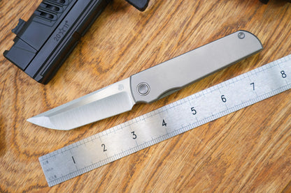 North Mountain Blade Chop Kick Stop Ti - 3.5" M390 Tanto Blade, Titanium Handle