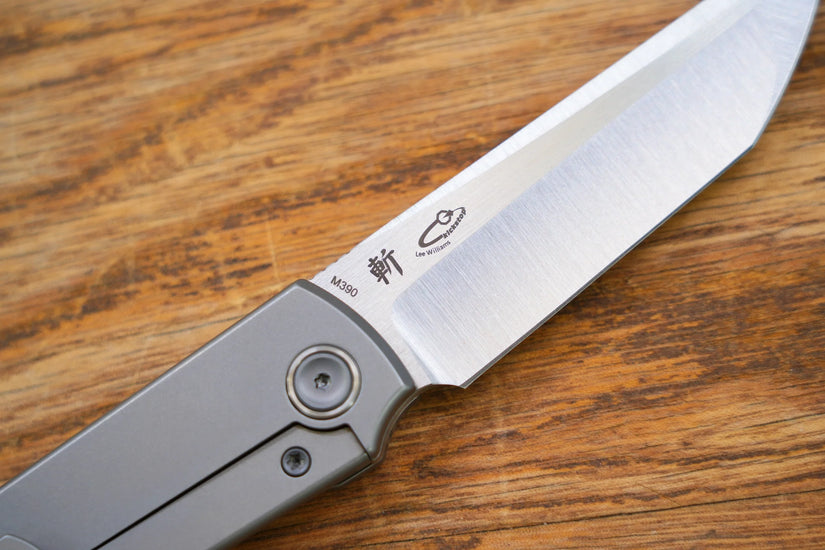 North Mountain Blade Chop Kick Stop Ti - 3.5" M390 Tanto Blade, Titanium Handle