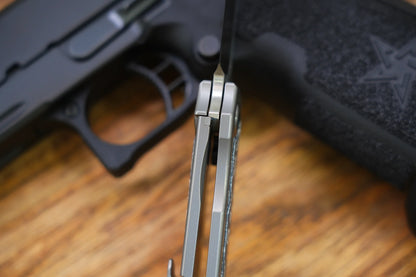 North Mountain Blade Chop Kick Stop Ti - 3.5" M390 Tanto Blade, Titanium with Ceramic Carbon Fibre Inlay Handle