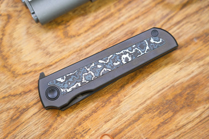 North Mountain Blade Chop Kick Stop Ti - 3.5" M390 DLC Tanto Blade, DLC Titanium with Ceramic Carbon Fibre Inlay Handle