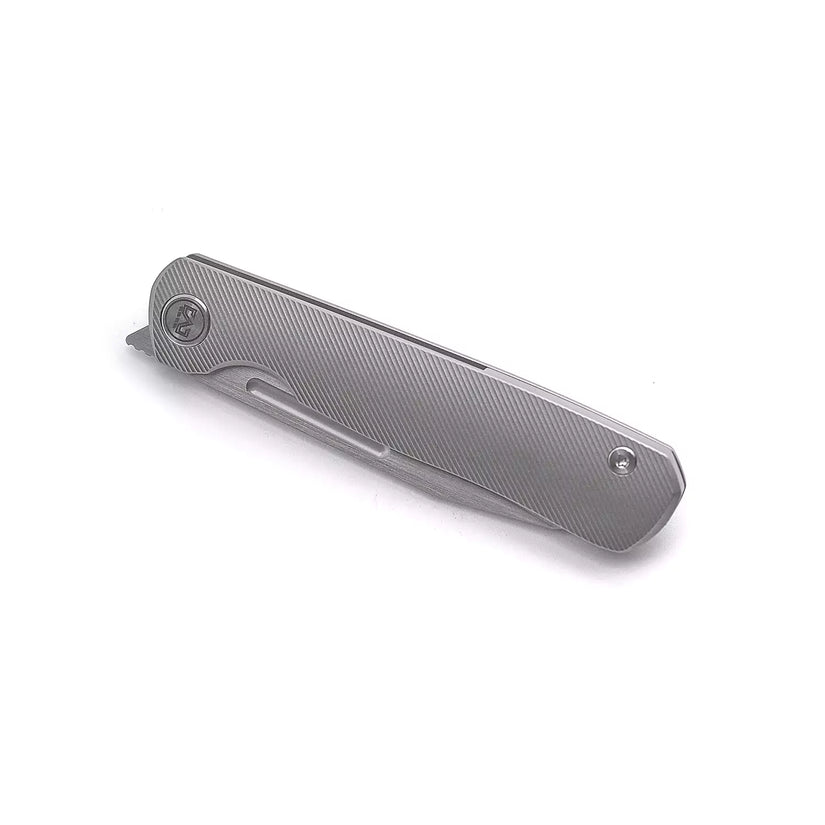 Miguron Knives Ekry - 3.25" CPM-20CV Hand Hollow Ground Rubbed Satin Blade, Titanium Handle