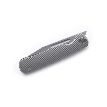 Miguron Knives Ekry - 3.25" CPM-20CV Hand Hollow Ground Rubbed Satin Blade, Titanium Handle