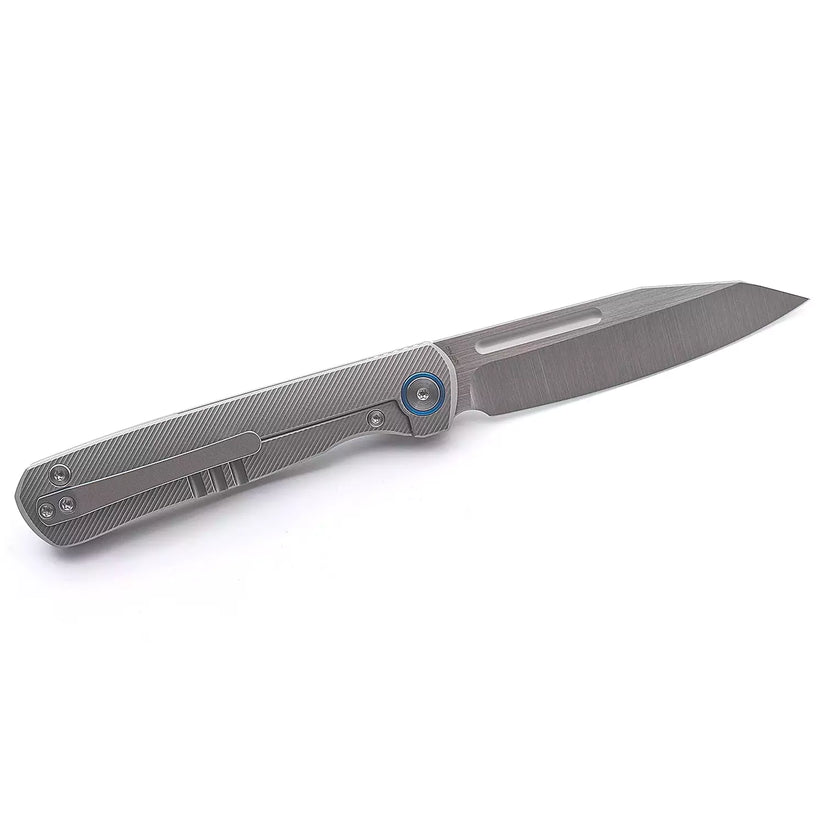 Miguron Knives Ekry - 3.25" CPM-20CV Hand Hollow Ground Rubbed Satin Blade, Titanium Handle