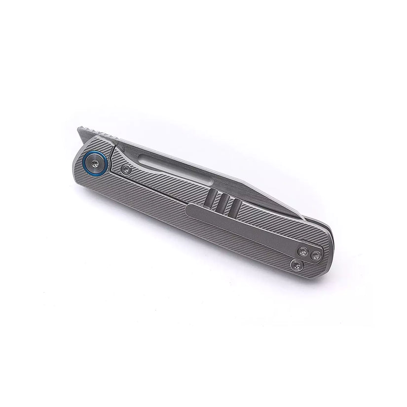 Miguron Knives Ekry - 3.25" CPM-20CV Hand Hollow Ground Rubbed Satin Blade, Titanium Handle