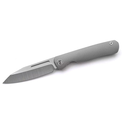Miguron Knives Ekry - 3.25" CPM-20CV Hand Hollow Ground Rubbed Satin Blade, Titanium Handle