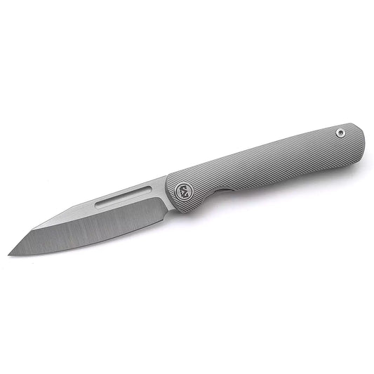 Miguron Knives Ekry - 3.25" CPM-20CV Hand Hollow Ground Rubbed Satin Blade, Titanium Handle