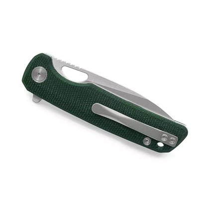 Miguron Galaty - 3.25" 14C28N Satin Blade, Green Micarta