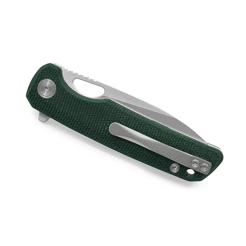 Miguron Galaty - 3.25" 14C28N Satin Blade, Green Micarta