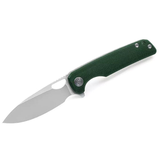 Miguron Galaty - 3.25" 14C28N Satin Blade, Green Micarta