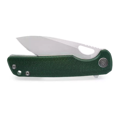Miguron Galaty - 3.25" 14C28N Satin Blade, Green Micarta