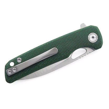 Miguron Galaty - 3.25" 14C28N Satin Blade, Green Micarta