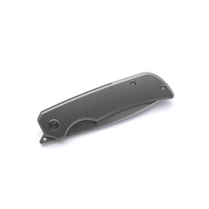 Miguron Knives Mero - 3.65" M390 Hand Hollow Ground Rubbed Satin Blade, Titanium Handle