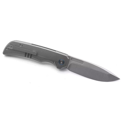 Miguron Knives Mero - 3.65" M390 Hand Hollow Ground Rubbed Satin Blade, Titanium Handle
