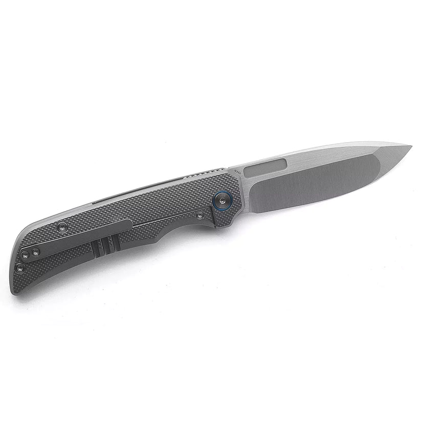 Miguron Knives Mero - 3.65" M390 Hand Hollow Ground Rubbed Satin Blade, Titanium Handle