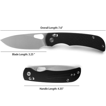 Miguron Moyarl Crossbar Lock - 3.5" 14C28N Satin Blade, Black Micarta Handle - MGR-806AWBK