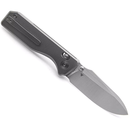 Miguron Vane - 3.25" M390 Hand Hollow Ground Rubbed Satin Blade, Titanium Handle