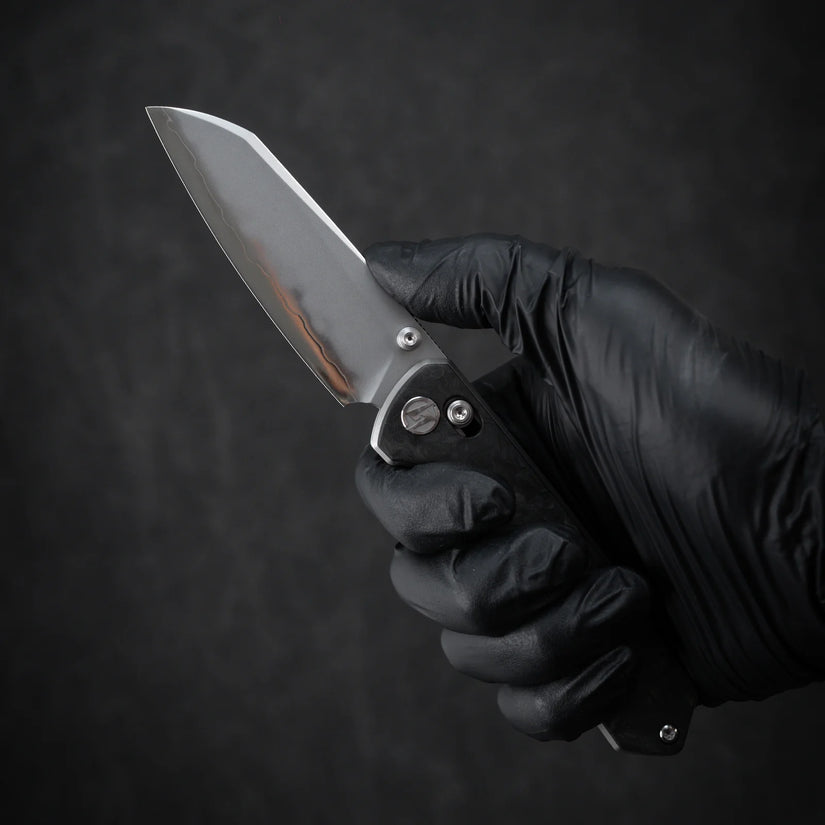 Olitans Emperor Penguin M060-B - 3.35" SLD-Magic Blade, Blue Carbon Fibre Handle