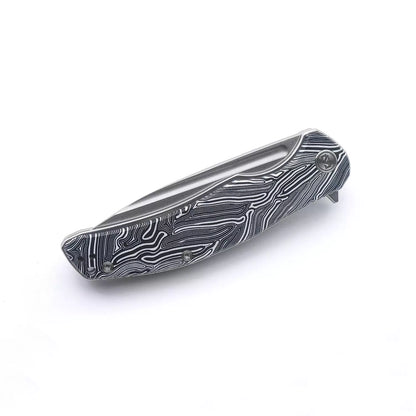 Miguron Knives Velona - 4.22" 14C28N Stonewash Blade, Black GMascus G10 Handle